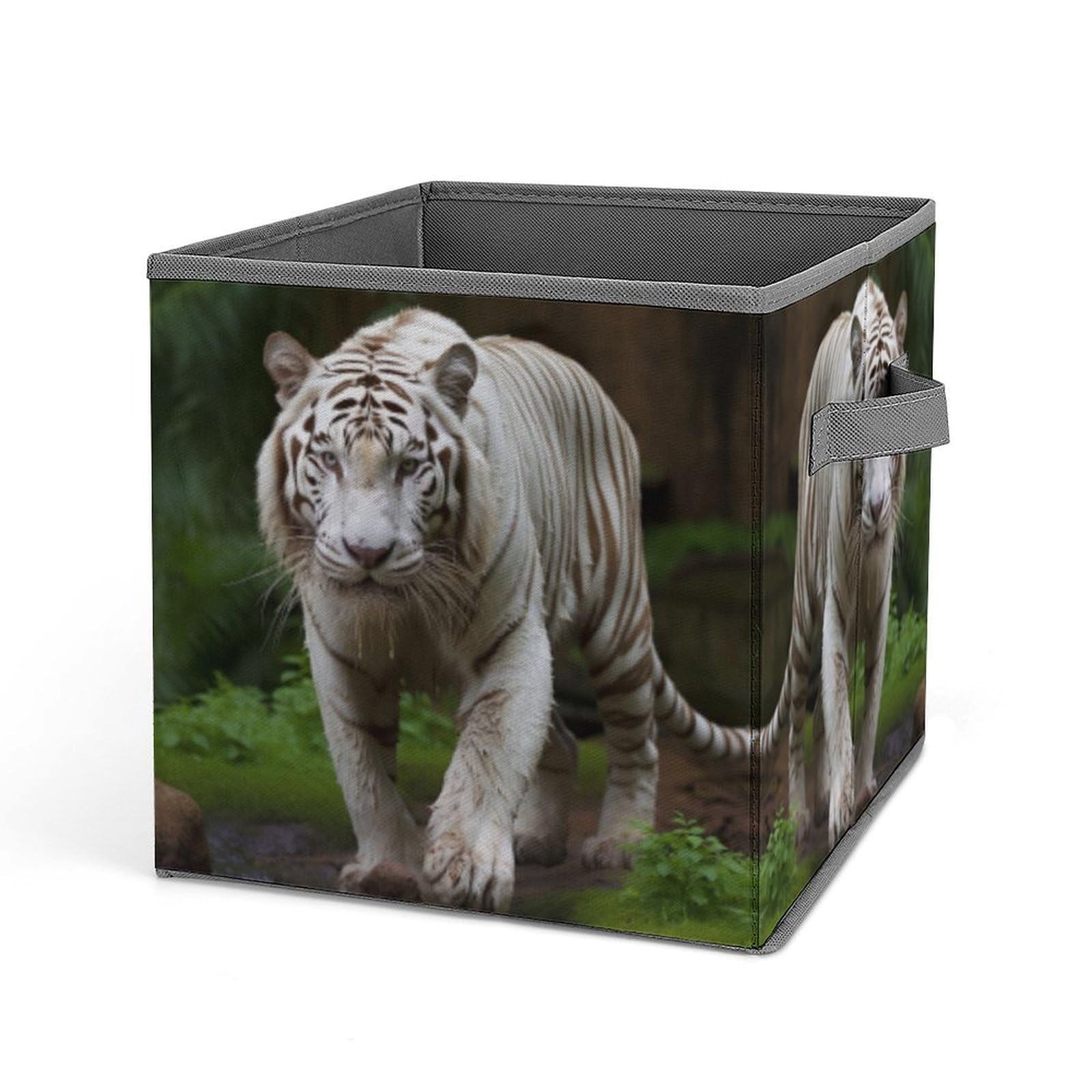 Cube de rangement pliable imprimé tigre pour organiser le dressing et le salon