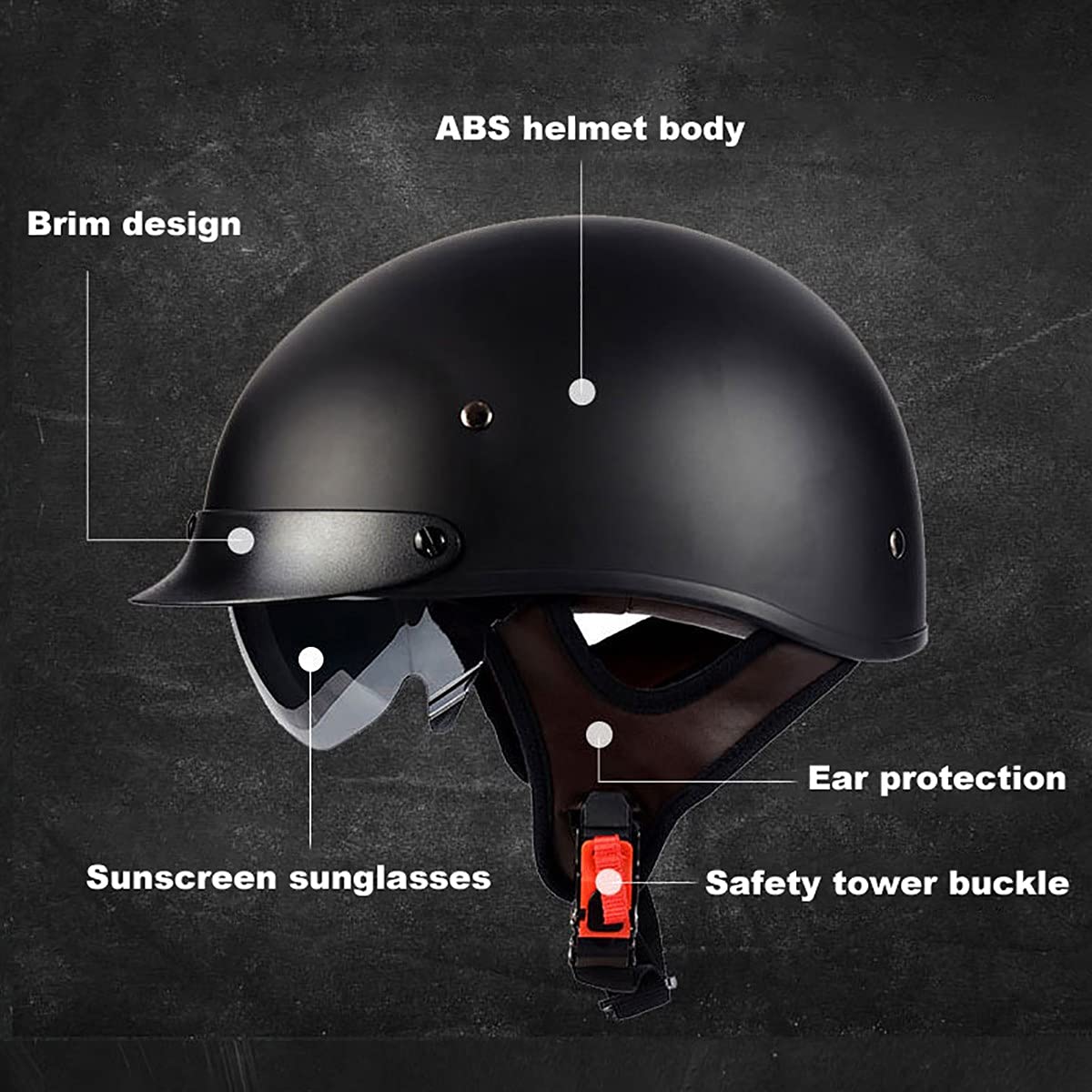Casco Moto Jet Retrò Con Visiera – Omologato ECE, Unisex, Taglie M-XXL, Per Scooter E Chopper