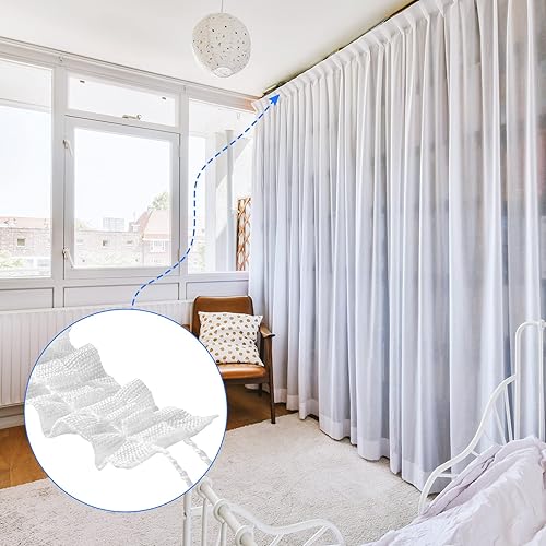 Miniatura 7 de ANCIRS Cinta plisada de 43.7 yardas131 pies para cortina, cinta de tela para decoración del hogar, cenefas de bricolaje y manualidades