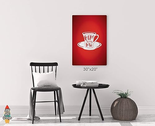 Miniatura 6 de HB Art Design Coffee is My Love Quote Espresso in Red Background Metal Print Wall Art Coffee Bar Decor Coffee Signs Kitchen Wall Decor Dining Room
