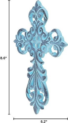 Miniatura 8 de Ardour Cruz de pared decorativa de metal decoraciones espirituales de metal para el hogar religioso colgante cruz decoración de pared 8.6 x 6.2