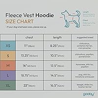 Vista 2 de Gooby, vestimenta chaleco para perros para clima frío para todos los días con capucha para perros pequeños, XL, Gris
