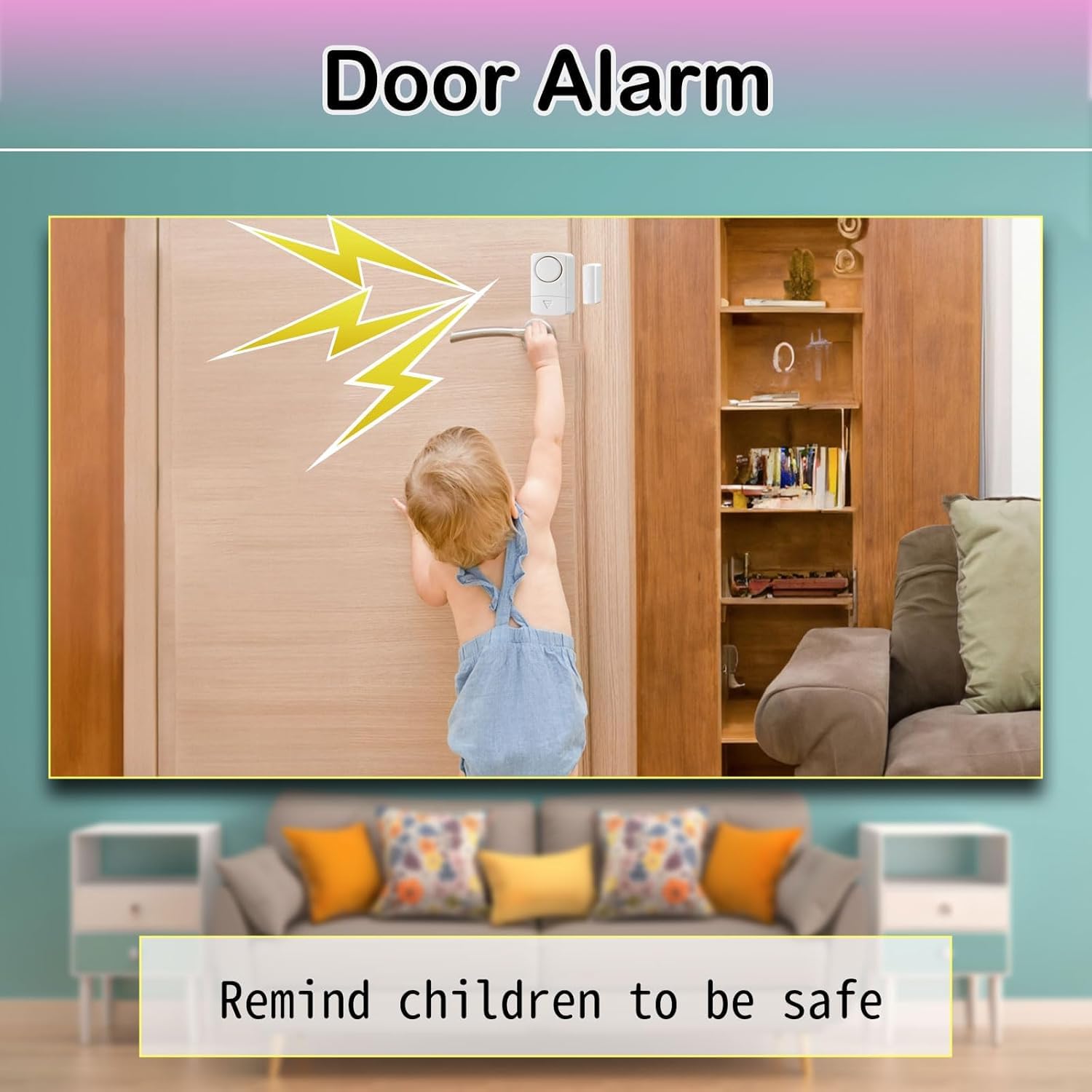 Lot de 10 détecteurs d'alarme de porte et fenêtre, alarme forte de porte ouverte de 120 dB, alerte de sécurité pour enfants pour la maison, l'appartement, le bureau, l'armoire et la piscine