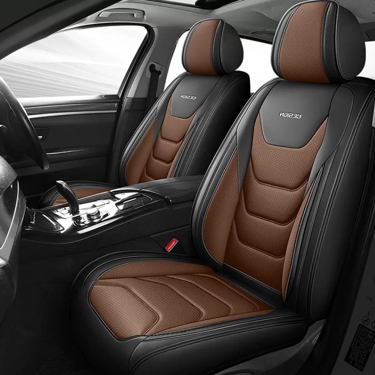 Land Rover Range Rover Evoque Seat Cover Leather Waterproof Car Seat Cover Seat Protector Stylish Front and Rear 5 Seater Coffee