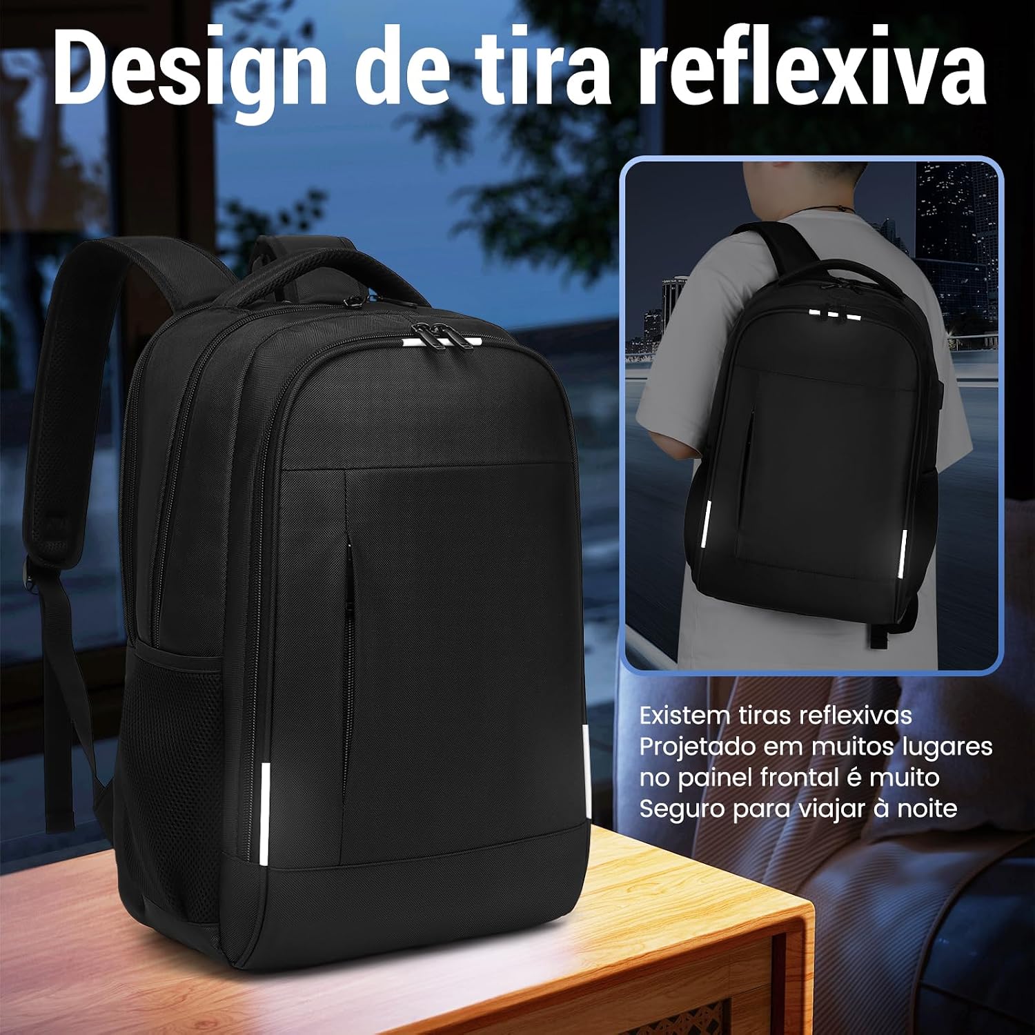 Mochila Grande para Notebook 17.3 Masculina Feminina,Mochila Backpack Executiva Antifurto, Reforçada, Saídas USB,Impermeável, Escolar, Faculdade, Trabalho,Viagem,Presente