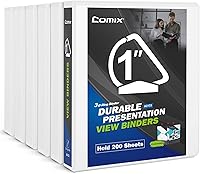 Vista 19 de Comix Carpetas resistentes de anillos en D de 1.5 pulgadas, carpeta de 3 anillos de 1.5 pulgadas con cubierta de visión transparente, 0.094 in