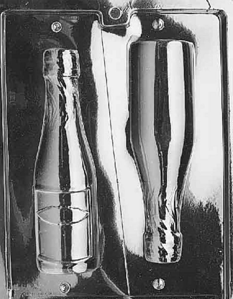Grandmama's Goodies AO042 Large Champagne Bottle Chocolate Candy Mold with Exclusive Molding Instructions