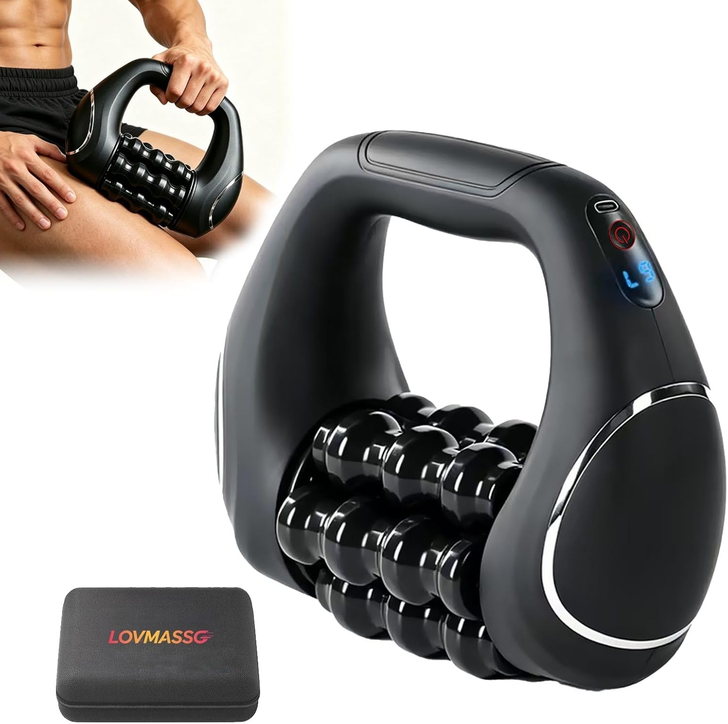 Rolling Massager, Relaxing Muscle Massager with Carrying Case