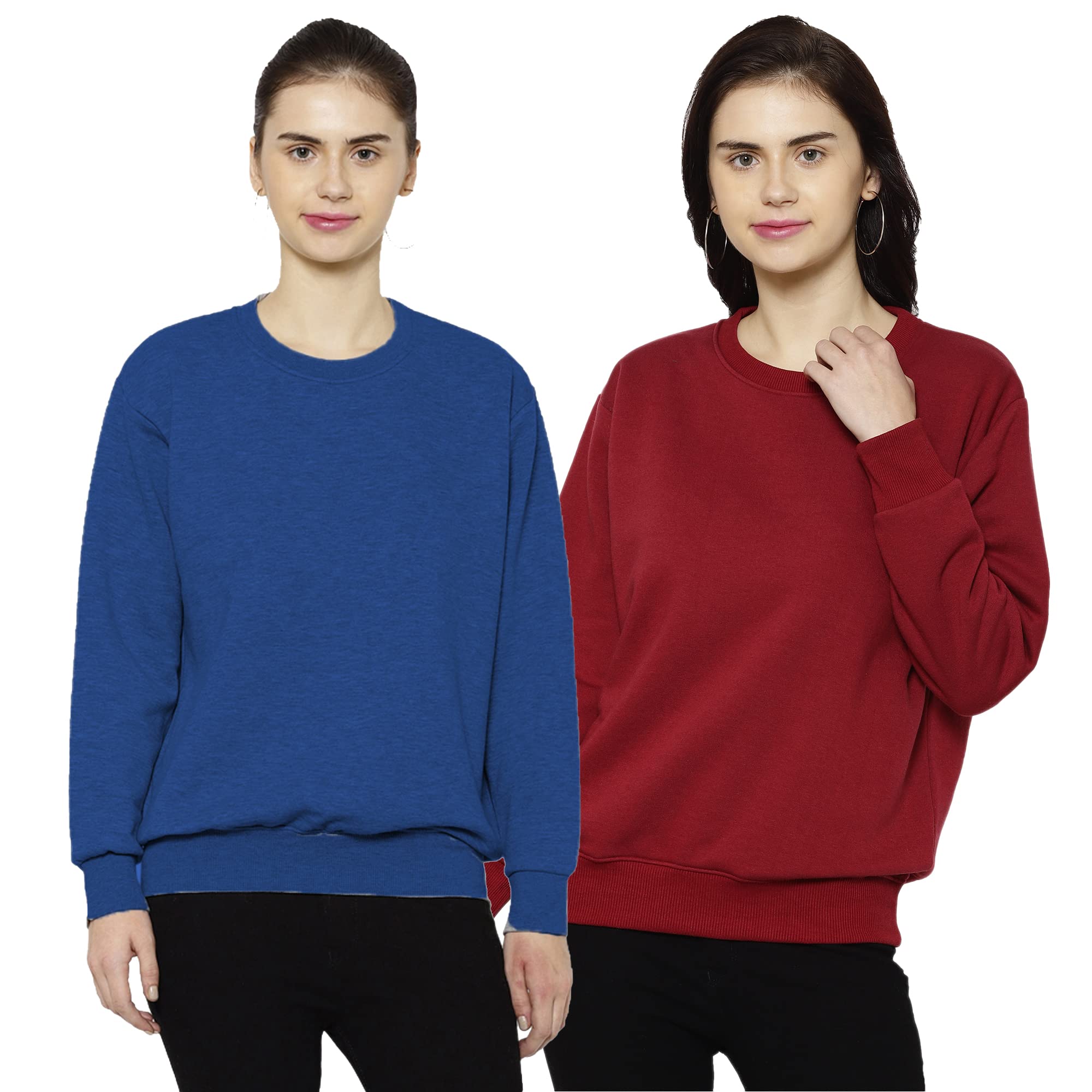 mack jonney Fleece Round Neck Sweatshirt for Women (Pack of 2)-SW_RN_BLU_MLG_002-P-picture-40