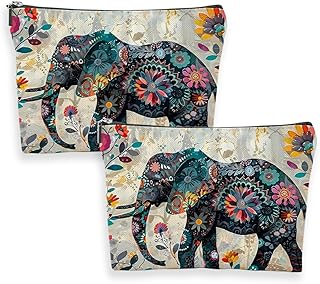 2 bolsas de maquillaje de elefante estilo boh...