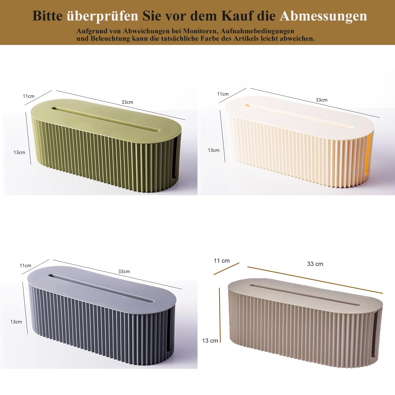 Caja de gestión de cables – Power Stripe Organizer, caja de cables, ocultar y ocultar regletas y cables de alimentación de televisores, ordenadores y escritorios (beige)