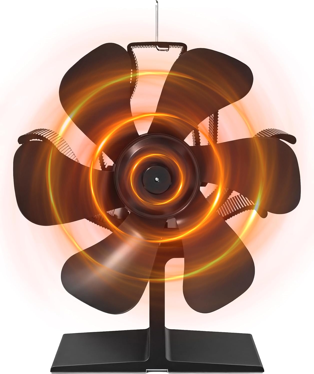 Signstek Ofenventilator Kaminventilator ohne Strom für Warmluftzirkulation, Ofen Ventilator Wärmebetrieben, Leiser Kamin Ventilator mit 6 Flügeln, Kaminlüfter für Holzöfen/Kaminöfen/Holzkamin