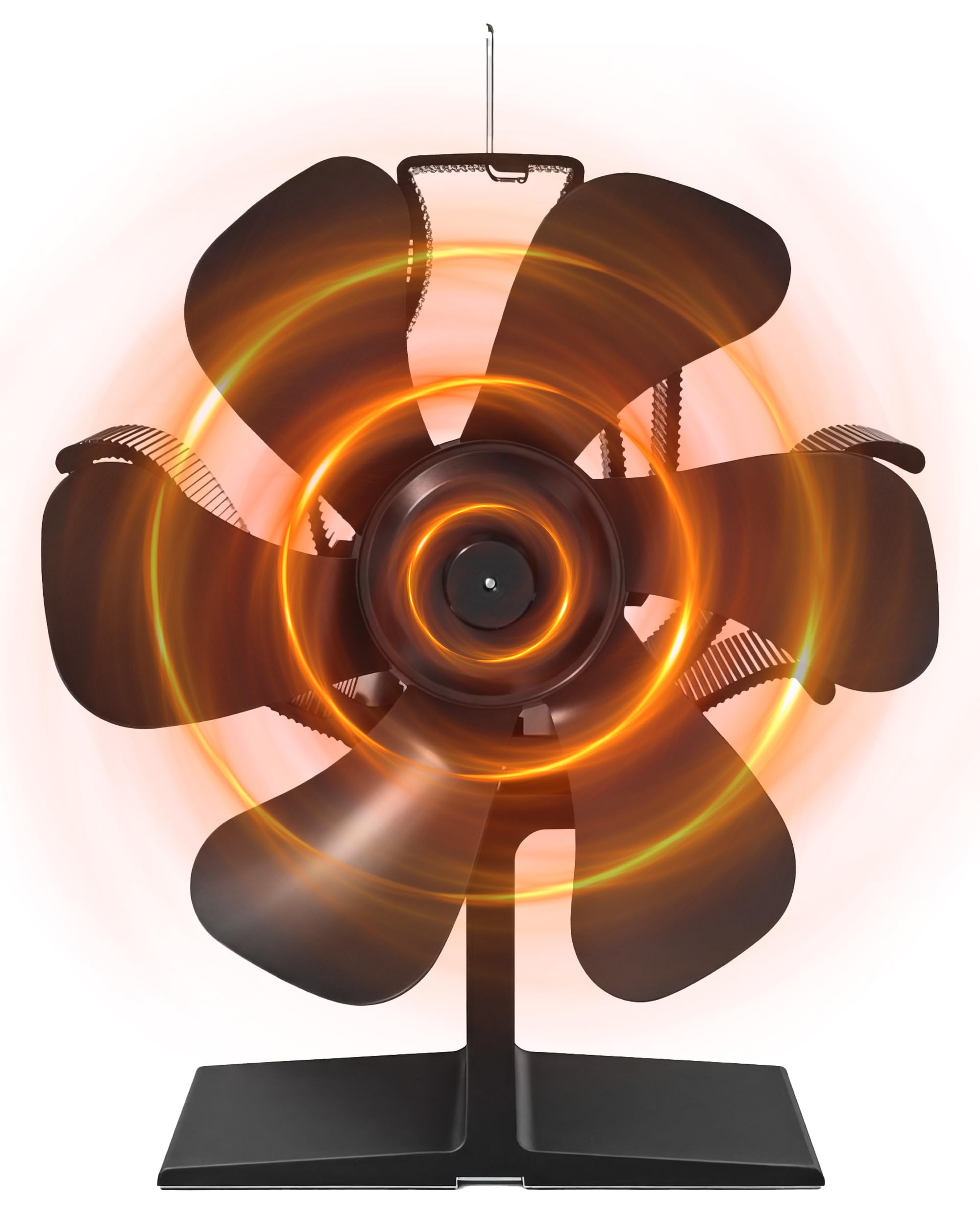Signstek Ofenventilator Kaminventilator ohne Strom für Warmluftzirkulation, Ofen Ventilator Wärmebetrieben, Leiser Kamin Ventilator mit 6 Flügeln, Kaminlüfter für Holzöfen/Kaminöfen/Holzkamin