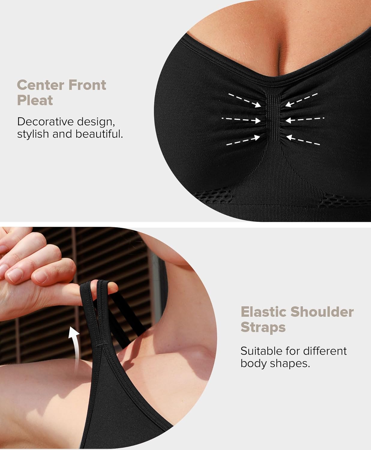 BRXL Strappy Ruched Sports Bra for Women Breathable Seamless Criss Cross Back Light Support Unpadded Bras Exercise Yoga - Image 3
