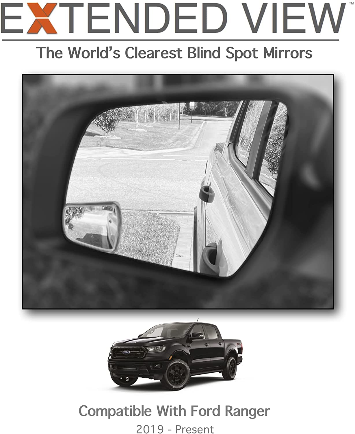 NXTGEN AUTOMOTIVE Custom Blind Spot Mirrors- Compatible with 2019- 2022 Ford Ranger,Blind spot mirrors compatible with Ranger factory BLIS Mirrors,NXTGEN Extended View Blind Spot Mirrors