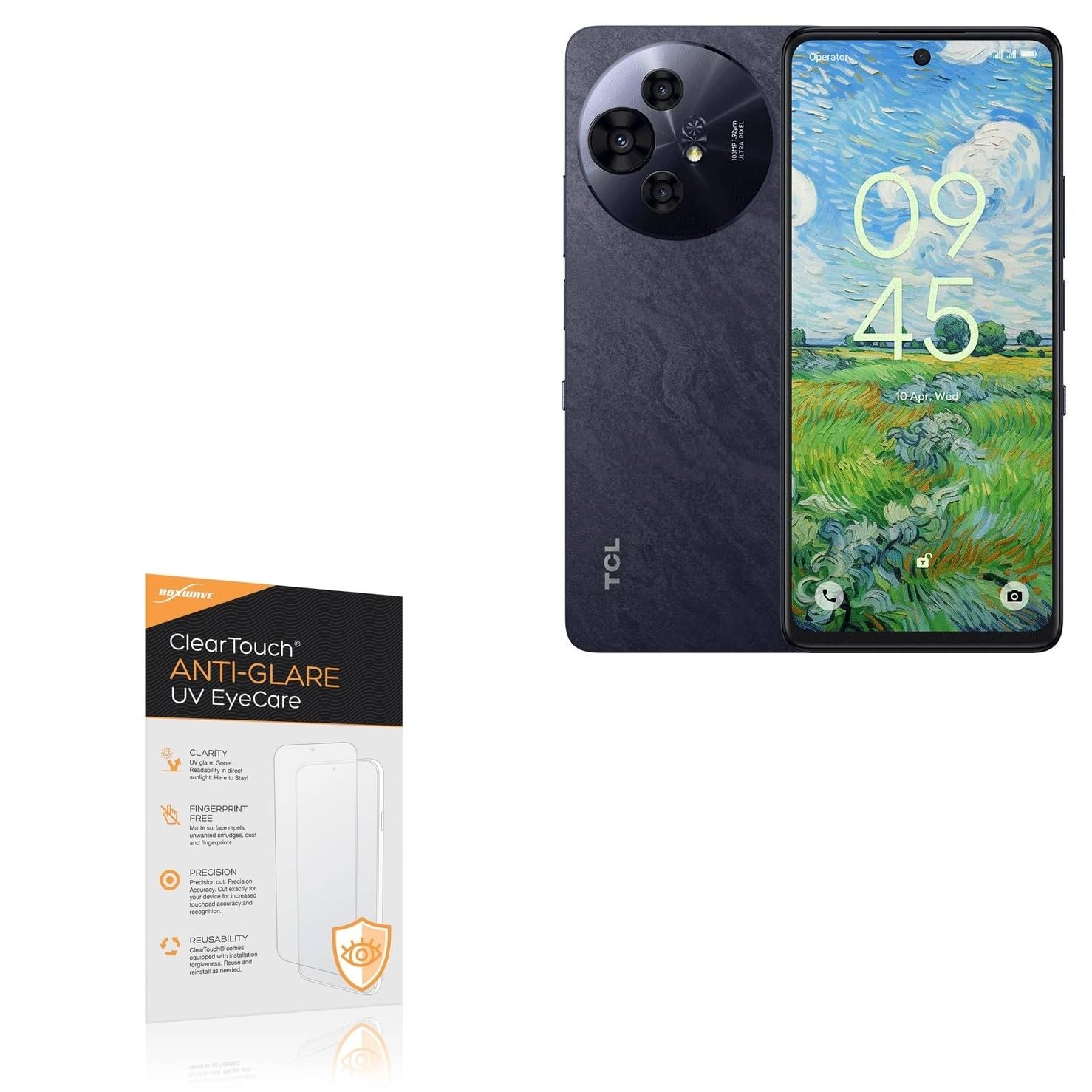 BoxWave Screen Protector Compatible With TCL 50 NxtPaper - ClearTouch Anti-Glare Anti-UV EyeCare (2-Pack), Filters out Harmful Blue Light Reduce Fatigue