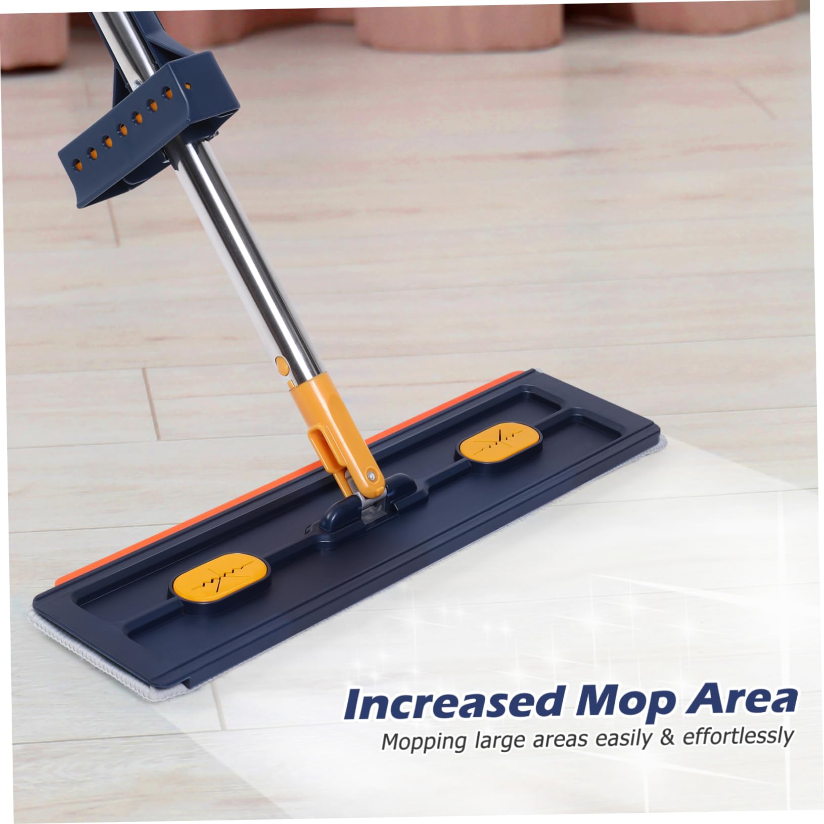 ERINGOGO Trapeador para Limpieza de Pisos Rotación 360 Grados y Paños de Microfibra, Fregona Plana de Aleación y PVC para Limpieza en Seco y Húmedo