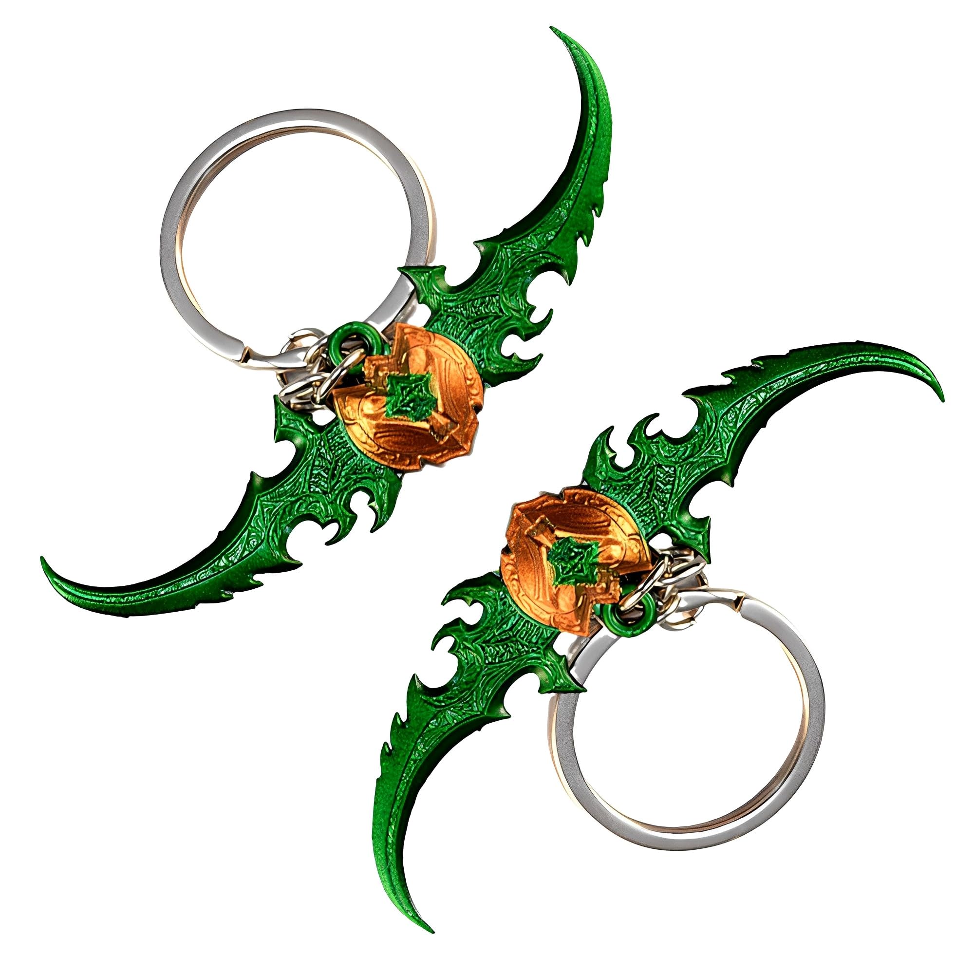 ARAZI WOW Warglaive of Azzinoth Keychain,2 Pcs Set,Full Metal Material,Mini Game Collectibles Souvenir for Gameing Fans