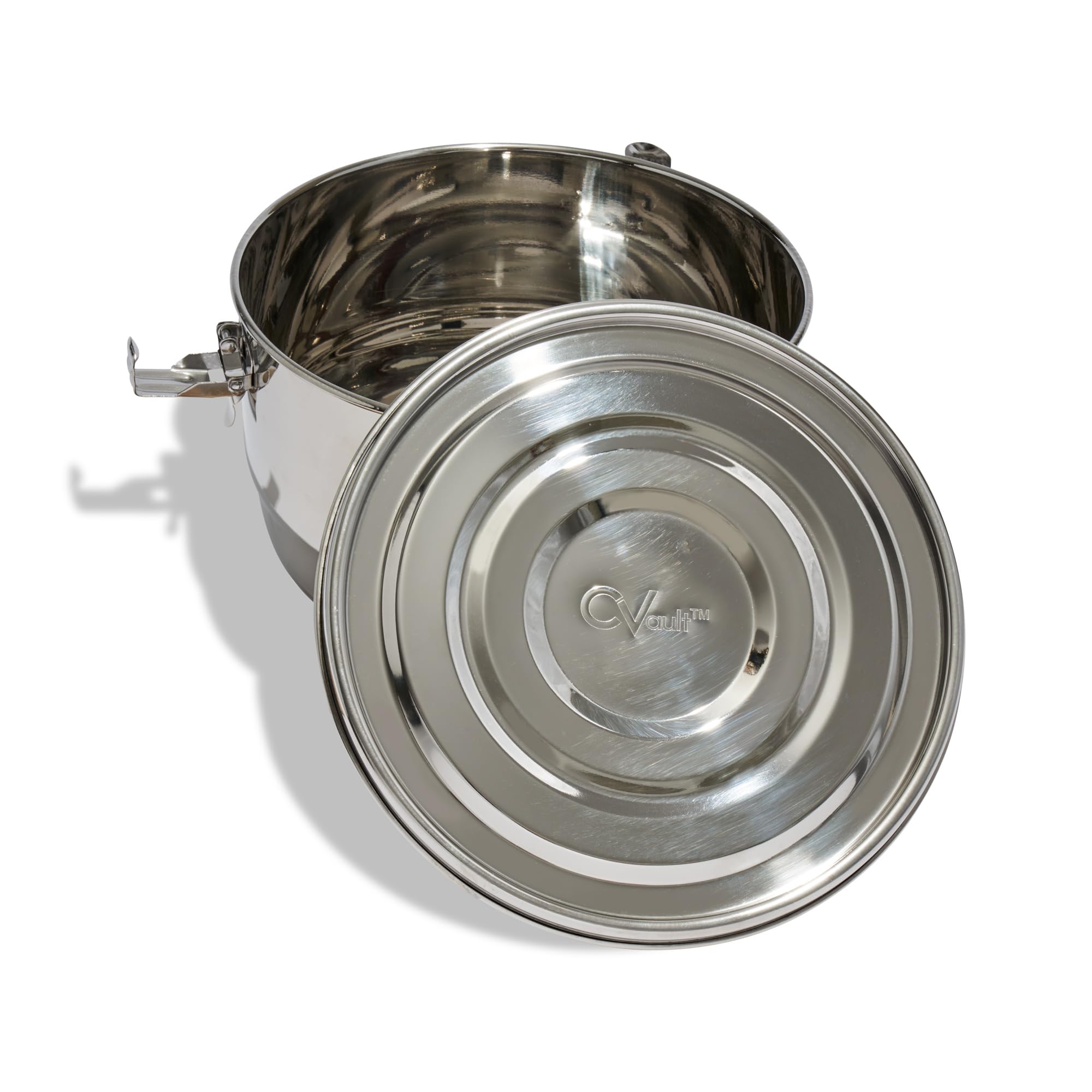 CVAULT Contenedor hermético de almacenamiento de humidificador de 4 litros para hierbas, hierbas, especias, alimentos, contenedor de cosecha de acero inoxidable con paquete de humedad