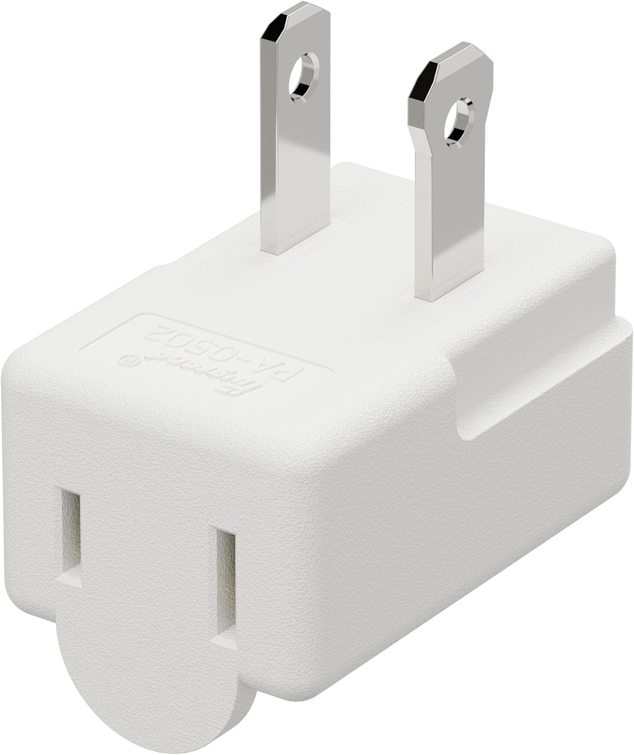 Polarized 2-Prong L Type Adapter, Vertical Right Angled Down Angle AC Adapter, NEMA 1-15P USA Outlet Saver Extension Adapter High Heat Resistant 2Pin Adapters ETL Verified