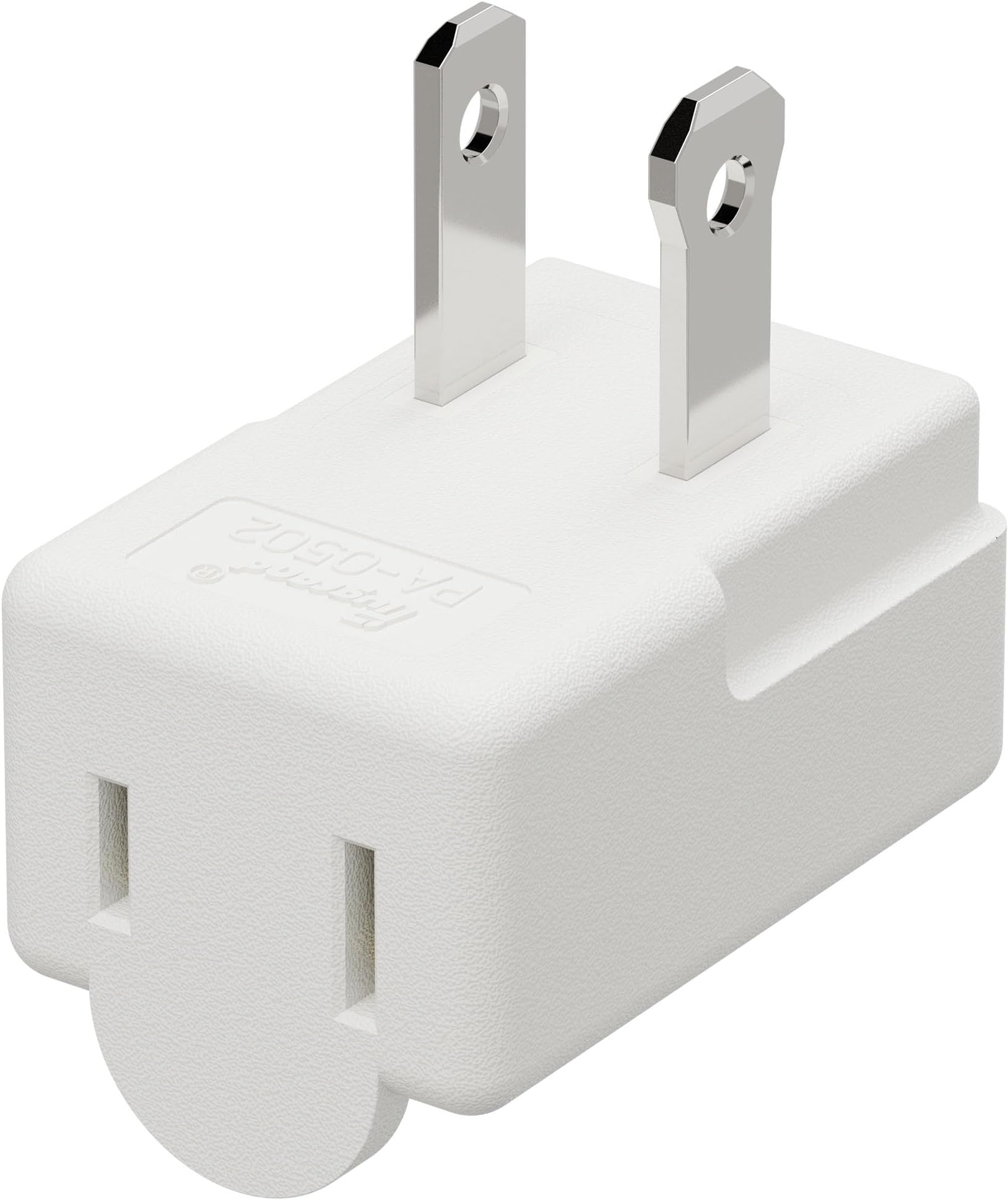 Polarized 2-Prong L Type Adapter, Vertical Right Angled Down Angle AC Adapter, NEMA 1-15P USA Outlet Saver Extension Adapter High Heat Resistant 2Pin Adapters ETL Verified