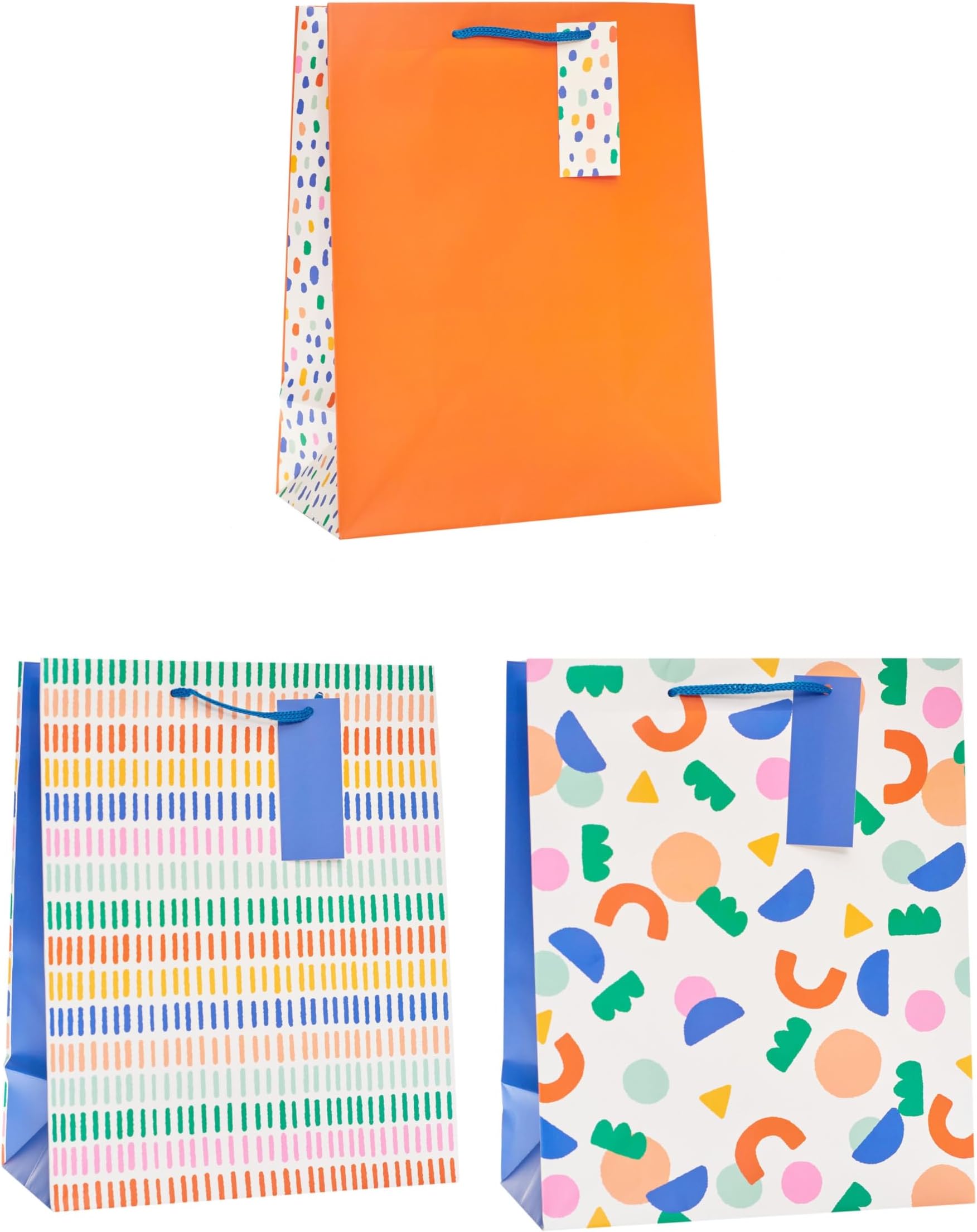 UK Greetings | Multipack of Large Gift Bags | Party Bags for Presents | Birthdays/Weddings/Christmas | Colourful Designs