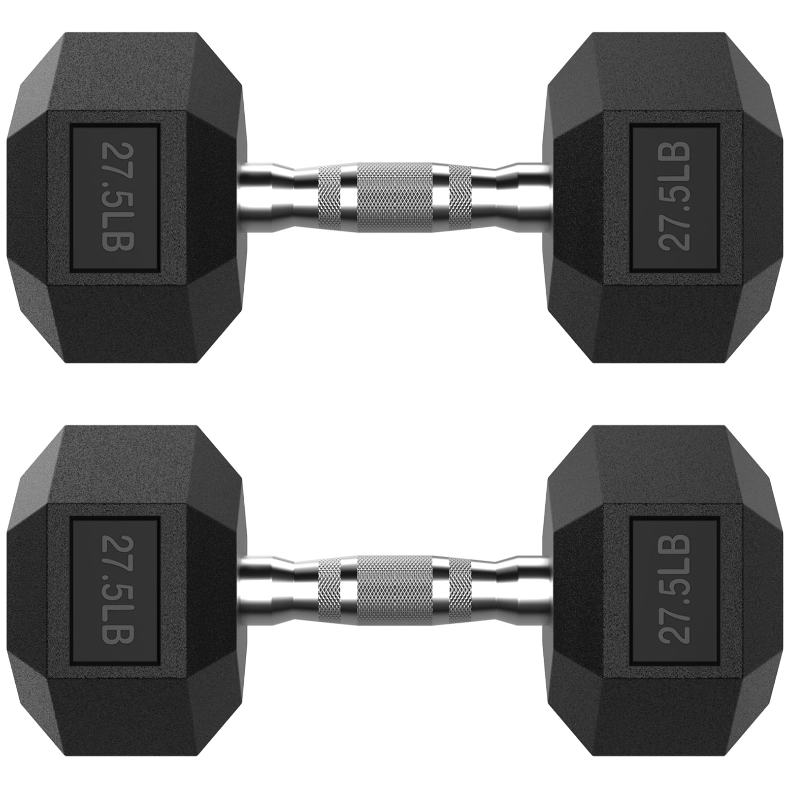 Hex Dumbbell Set 2 5-65 lb Rubber Encased Hex Dumbbells for Home Gym Weights Dumbbells Set of 2