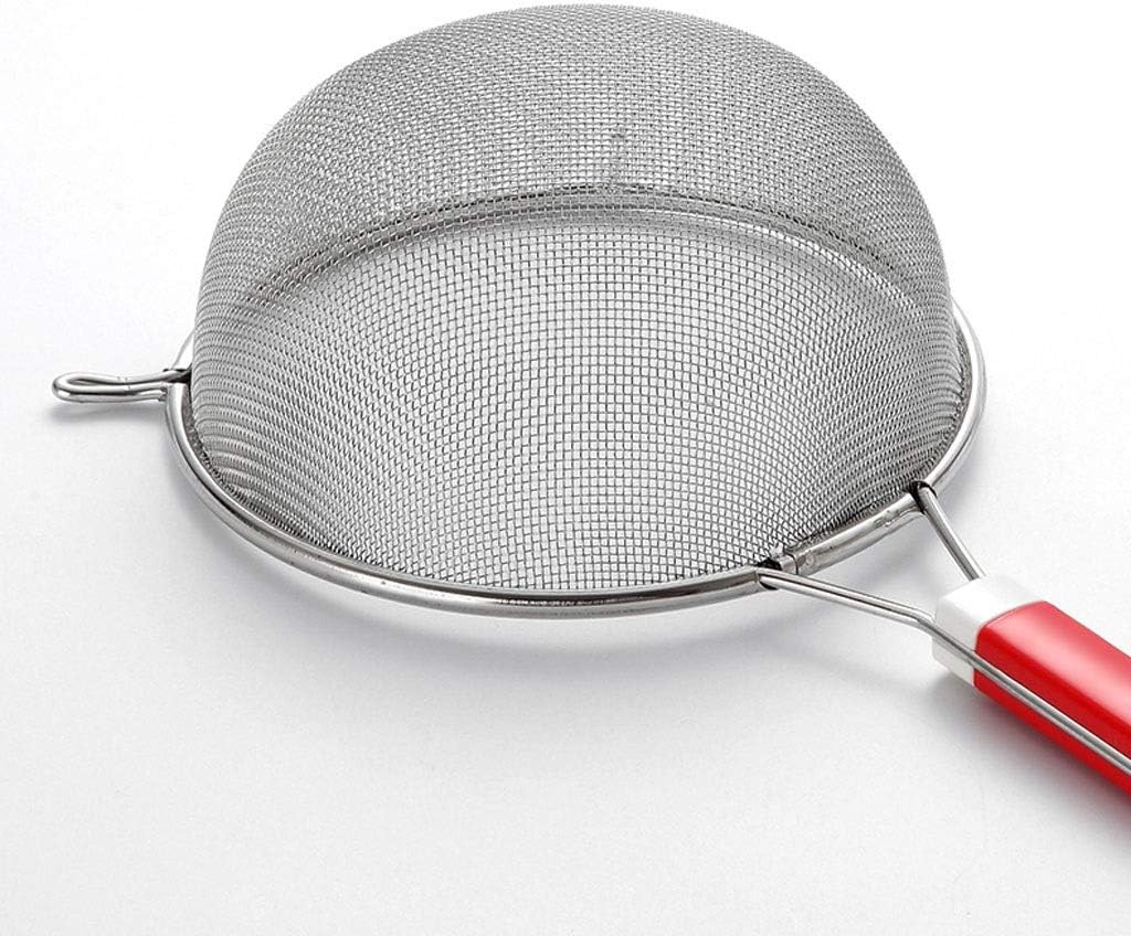 Strainers Professional Grade Handle Colander for Kitchen Cooking Fine Filter Spider Strainer with Reinforced Frame and Durable Rubber Grip (Stainless Steel) Strainer Set (Size : M) ()