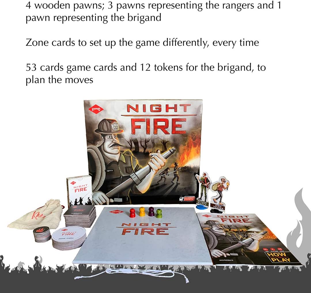 Exсluѕіvе Dіѕсоunt 🔥 KAADOO Night FIRE - Action-Packed Cooperative Strategy Board Game for Kids 10+ & Adults - 3 Players Teamup Against 1 - Proudly Made in India (2-4 Players)
