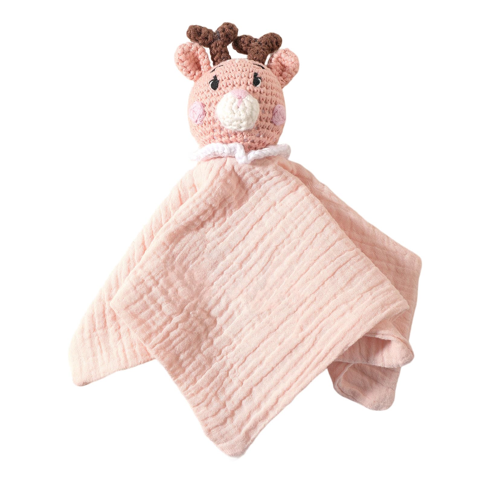 FOLODA Washable Infant Security Blanket Cotton Fabric Comforting Towel Animal Design for Baby Mood Soothing Pacify Handkerchief