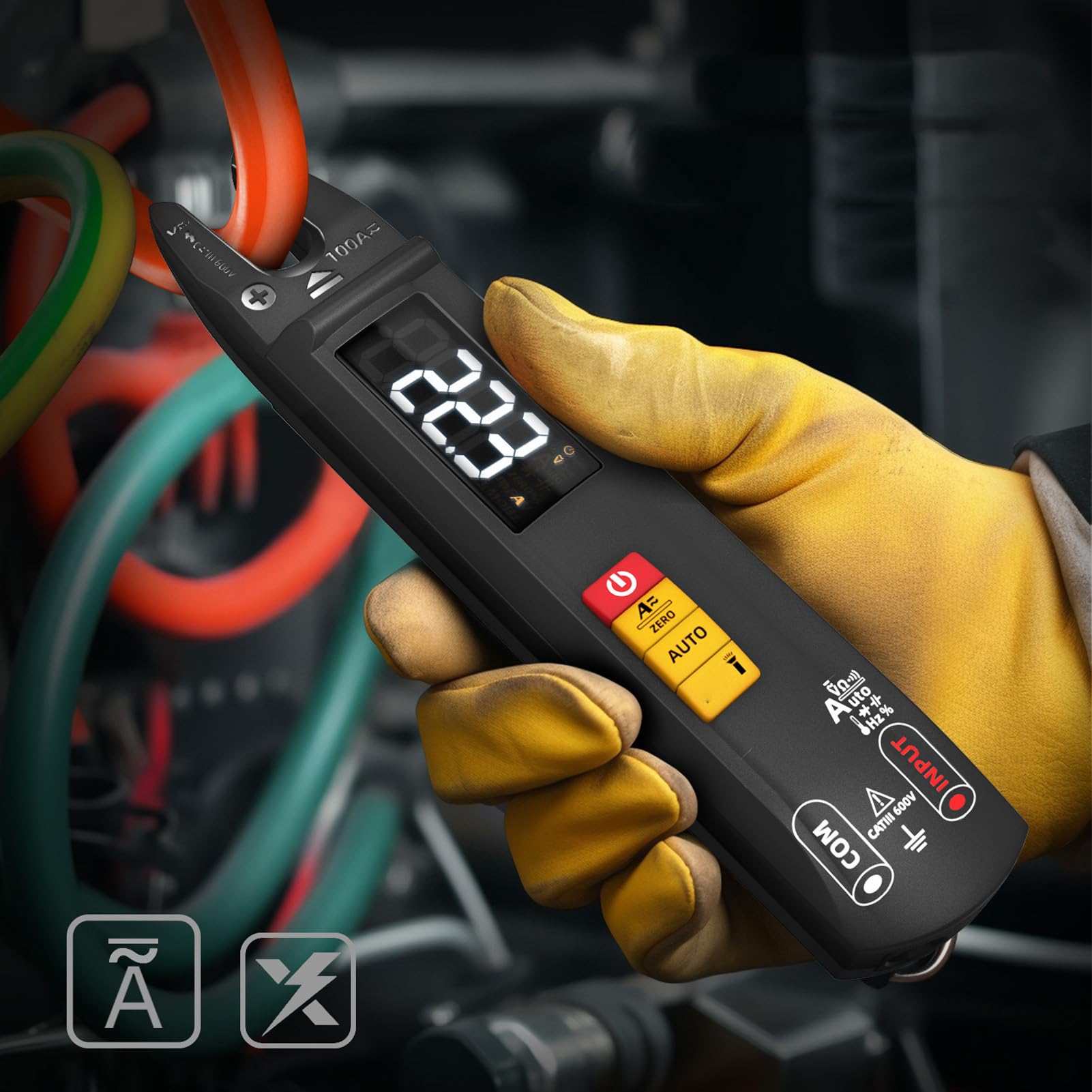 Multitimetro digitale Accuratezza ad alta precisione Messa di corrente di tensione a distanza automatica con torcia 100A per gli ingegneri di elettriciani Tecnici ABS Materiale