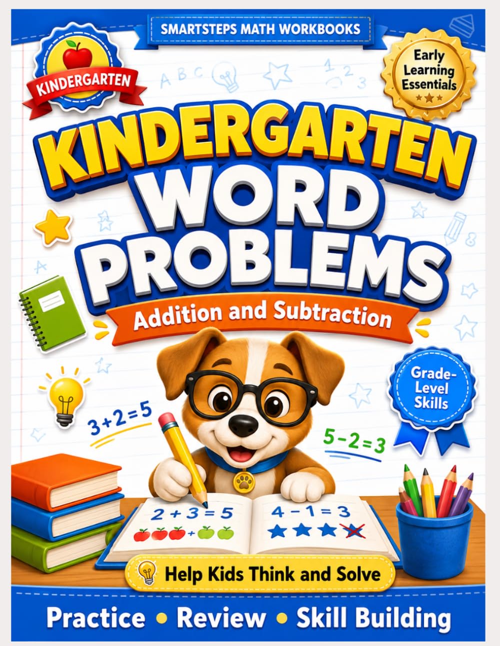 Kindergarten Math Word Problems Workbook: Simple Addition & Subtraction Practice to Build Early Math Confidence (Ages 5–7)