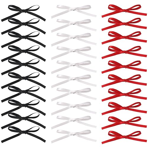 Miniatura 8 de XFYUZR Pinza para el pelo con lazo para mujer, cinta de cola larga, clips de cinta pequeña, soporte para cola de caballo, pinzas para el pelo con