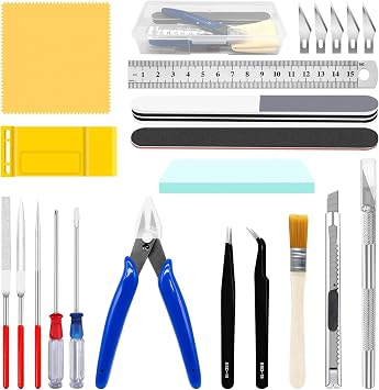 23Pcs Hobby Model Building Tools Kit for Gundam, Modeler Basic Tools Craft Set for Modeling, Repairing and Fixing