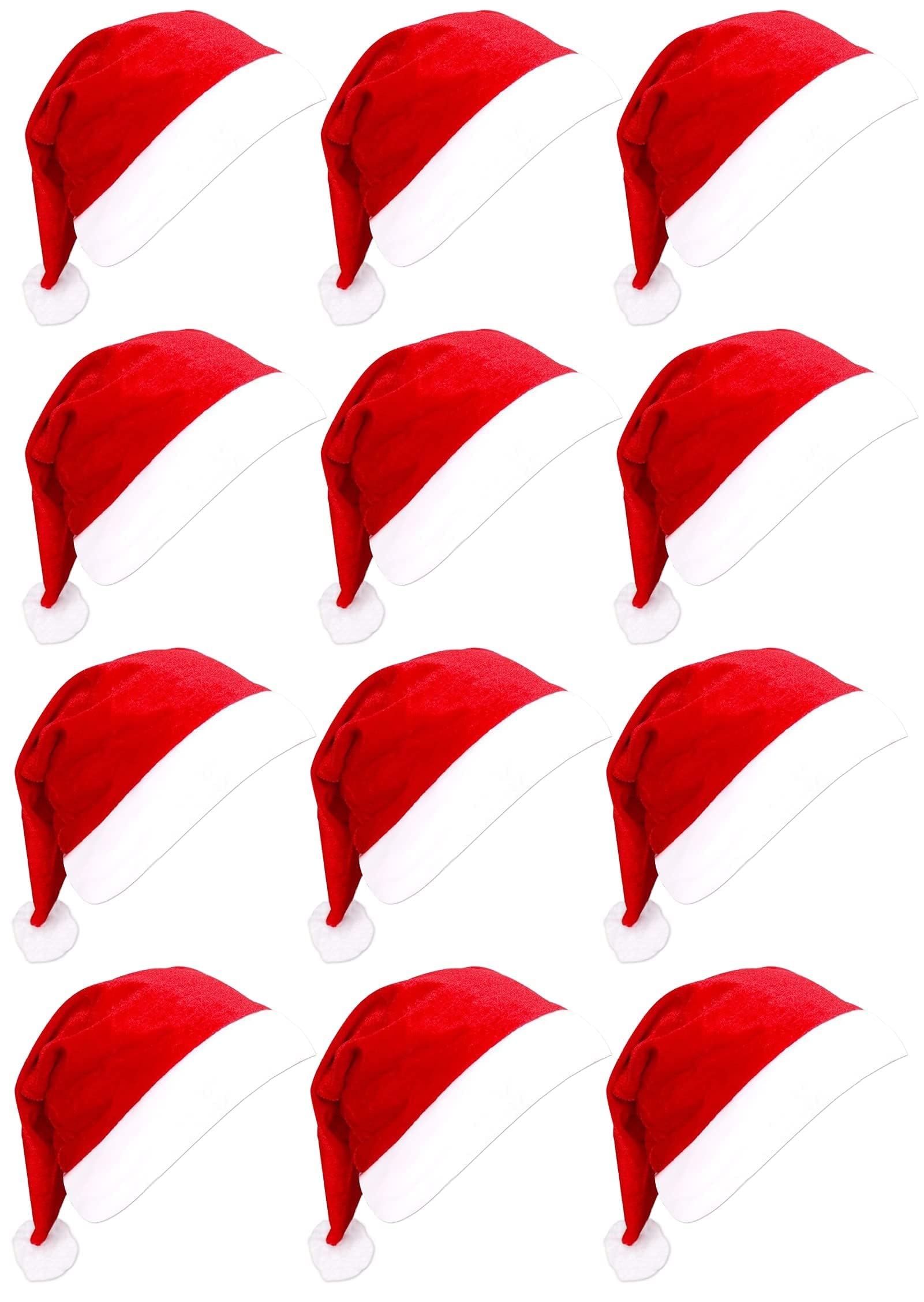 12/24/48/108pcs Santa Hats, Bulk Santa Hats for Adults and Little One, Red Classic Christmas Caps, Gorros De Navidad