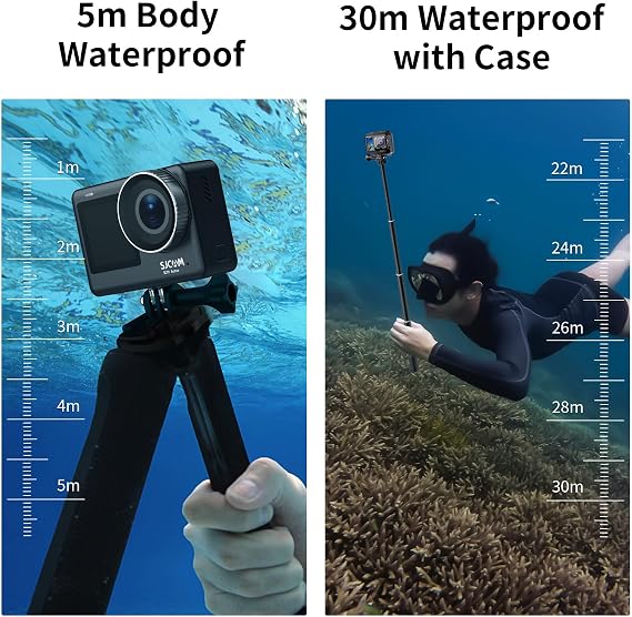 SJCAM SJ11 Active Dual Screen 20MP 2.33 + 1.3 inch 5GHz Wi-Fi 4K UHD H.265 Waterproof Case 154° 1300mAh Action Camera Black