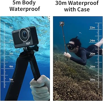 SJCAM SJ11 Active Dual Screen 20MP 2.33 + 1.3 inch 5GHz Wi-Fi 4K UHD H.265 Waterproof Case 154° 1300mAh Action Camera Black