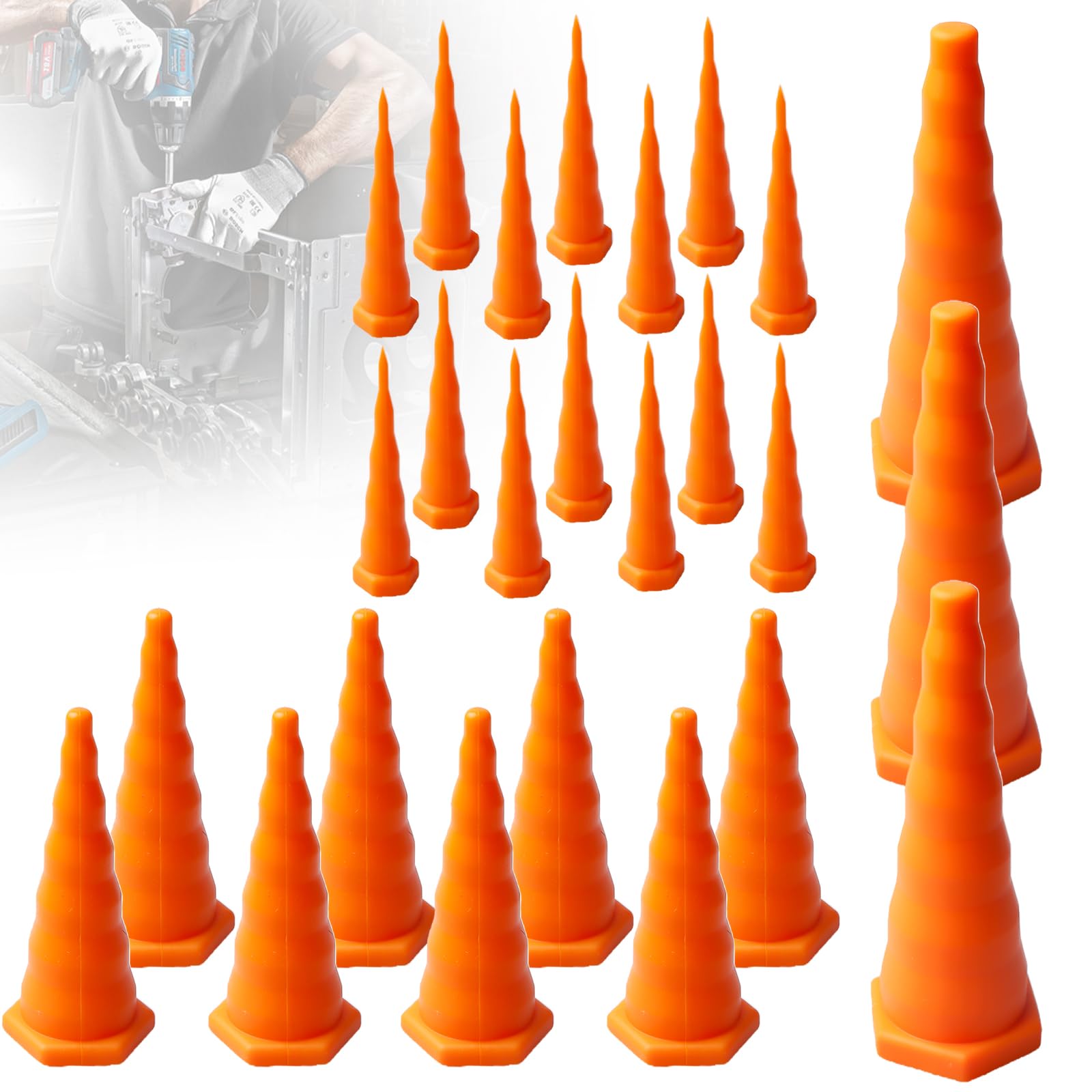 Bouchons hydrauliques en caoutchouc orange étanches et résistants aux huiles de tuyauterie x30