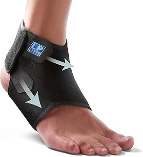 LP SUPPORT 768CN Ankle Stabilizar Brace - Achilles Tendon Strap for Tendonitis, Sprains, Strains Pain Relief and Recovery - Ankle Support for Women and Men - (Black, M, 1pcs)