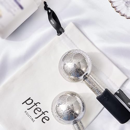 Miniatura 8 de Globos de hielo para cara y ojos, varillas de acero inoxidable irrompibles para rutinas de belleza, tratamientos faciales con rodillo frío para