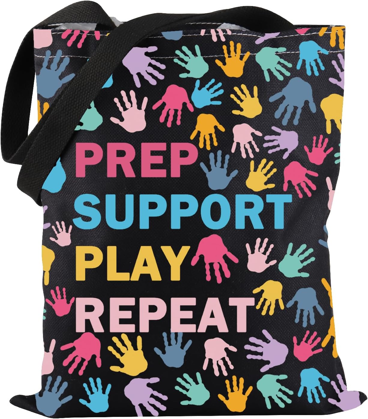 PWHAOO Funny Child Life Tote Bag Prep Support Play Repeat Tote Bag Child Life Specialist Gift Child Life