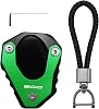 For Kawasaki Z500 Ninja500 SE NINJA 500 ABS Eliminator 500 2024 2025 Kickstand Base Plate Motorcycle Stand Pad and Keychain SetGreen