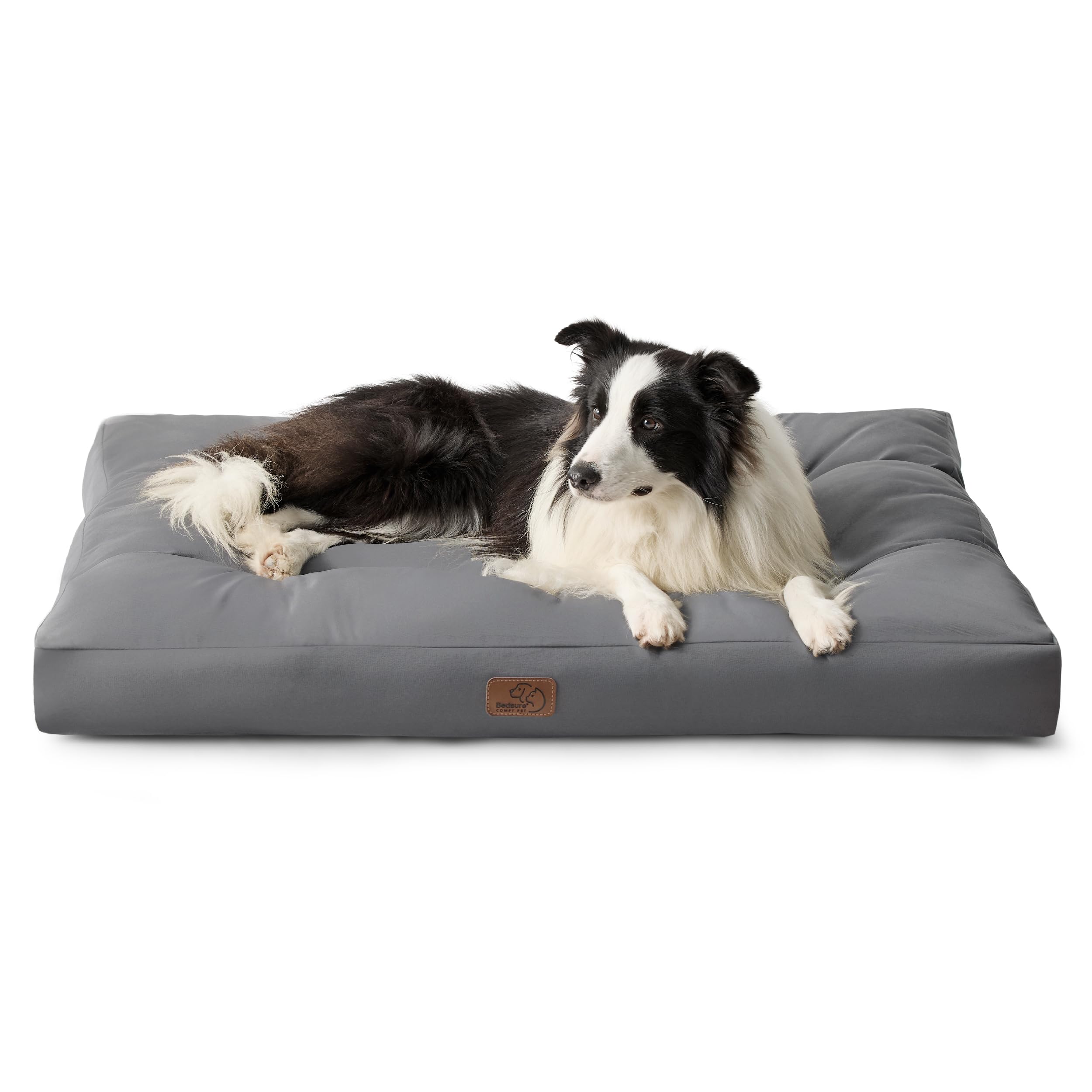 Bedsure Cestino per Cani di Grandi Dimensioni, Impermeabile, Cuscino per Ccani in Tessuto Oxford, Tappeto Ideale per Cani, L, Materasso per Letto, Cane, Lavabile, Grigio, 91 x 68 x 10 cm