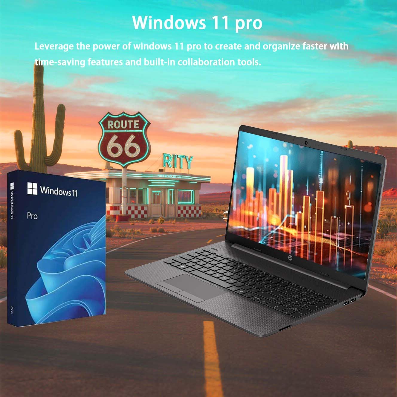 HP Laptop Computer 15.6 for Business Home and Student, Windows 11 Pro, Thin and Lightweight Notebook, IPS, Intel Dual Core, up to 2.80 GHz, 32GB RAM, 2TB SSD, Wi-Fi6, Webam, with Hub