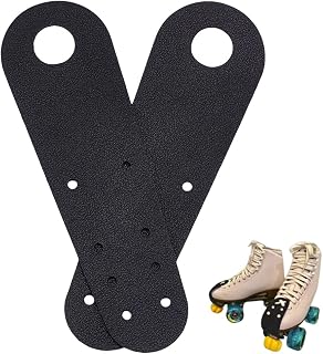 AHANDMAKER 1 Pair Roller Skate Toe Guards, Black Roller Skate Leather Flat Toe Guard Protector Ice Skate Toe Guards Roller Skate Accessories