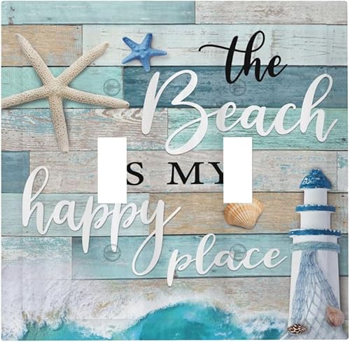 Miniatura 71 de Cubiertas Decorativas para Interruptor de Luz de Palanca Triple Retro Rojo Pulpo Monstruo Ola Marina Azul de 3 Segmentos Cubiertas de Placa de Pared