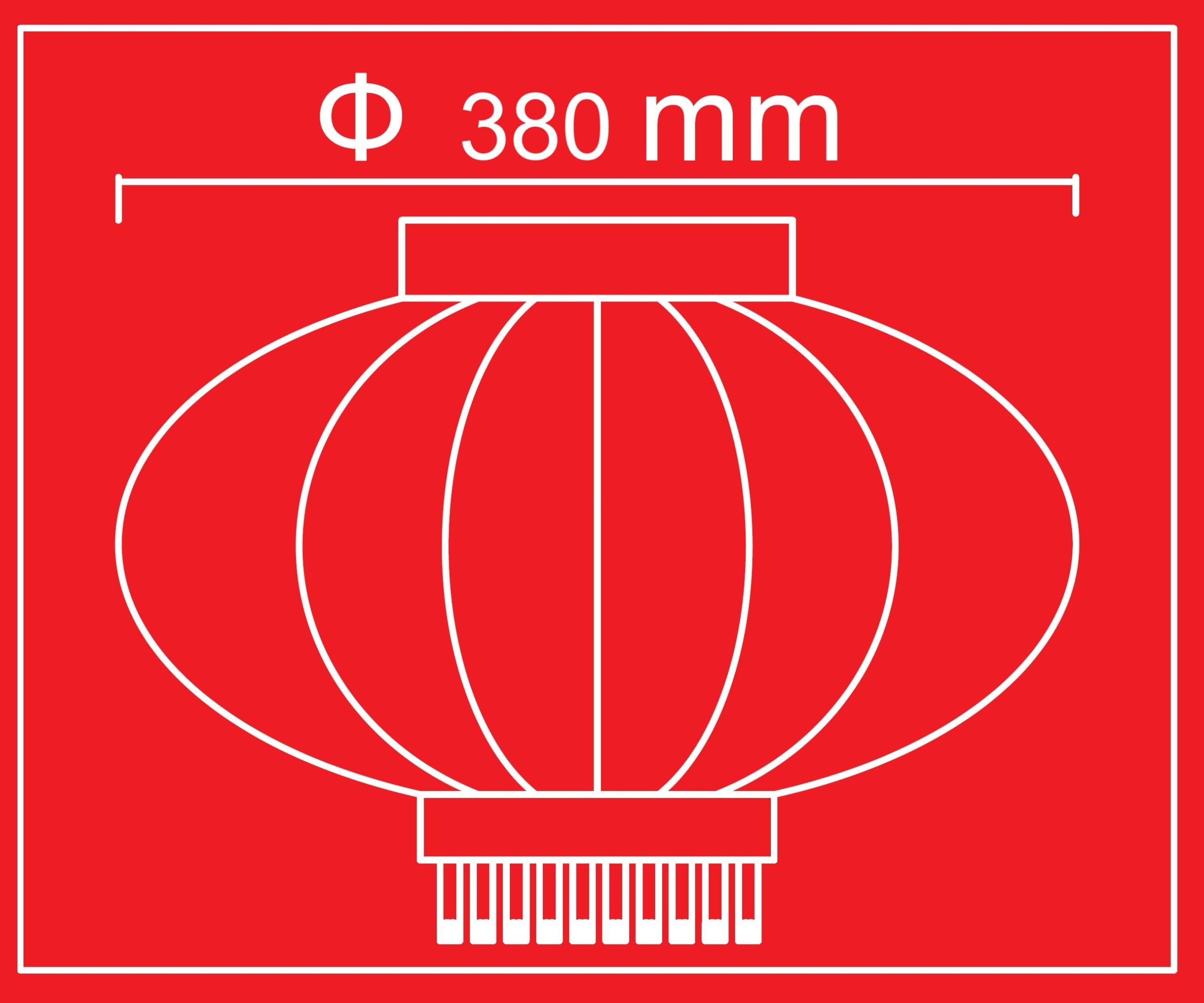 Trango LT400-01 chinesische Laterne Pendel, ca. 38cm Durchmesser aus Stoff für Innen & Außen Rote Glück Laterne, Chinese New Year Lantern, Rote Lampion, Hochzeit Party Laterne ohne Leuchtmittel