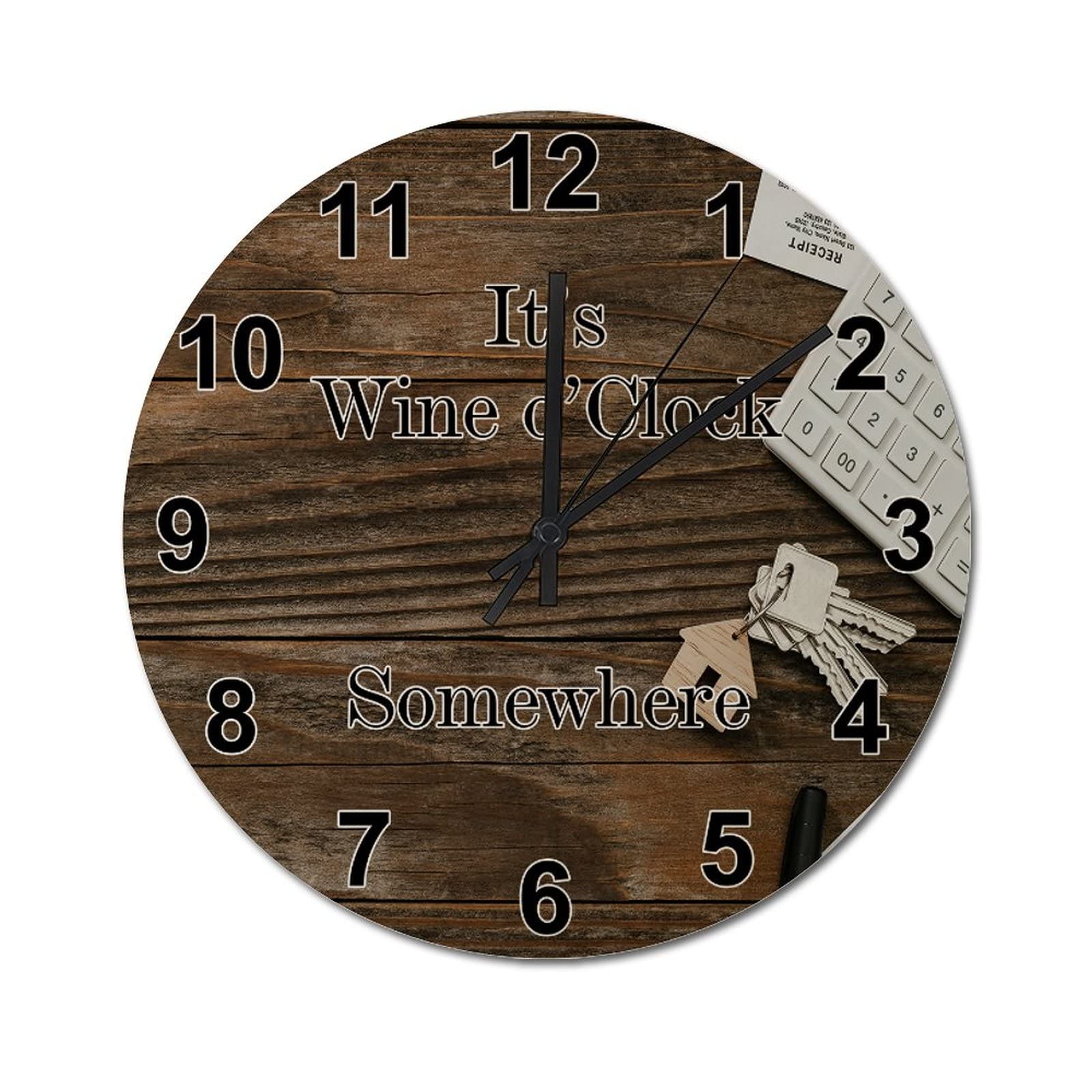 Horloge murale ronde rustique vintage de 38 cm avec mécanisme silencieux pour salon