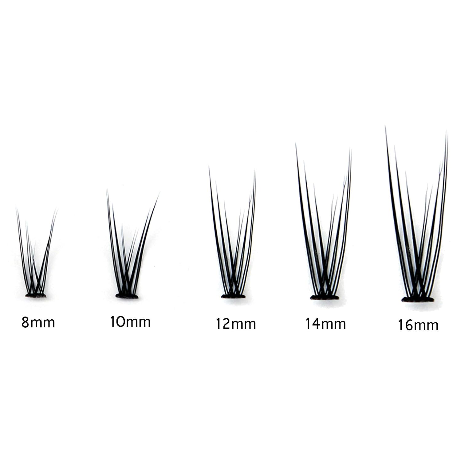 Bodermincer 120pcs 0.10mm Thickness Handmade Fish Tail False Lahses Thick Natural Long Black Individual False Eyelashes Fake Eye Lashes Extensions Makeup Tool (16mm)