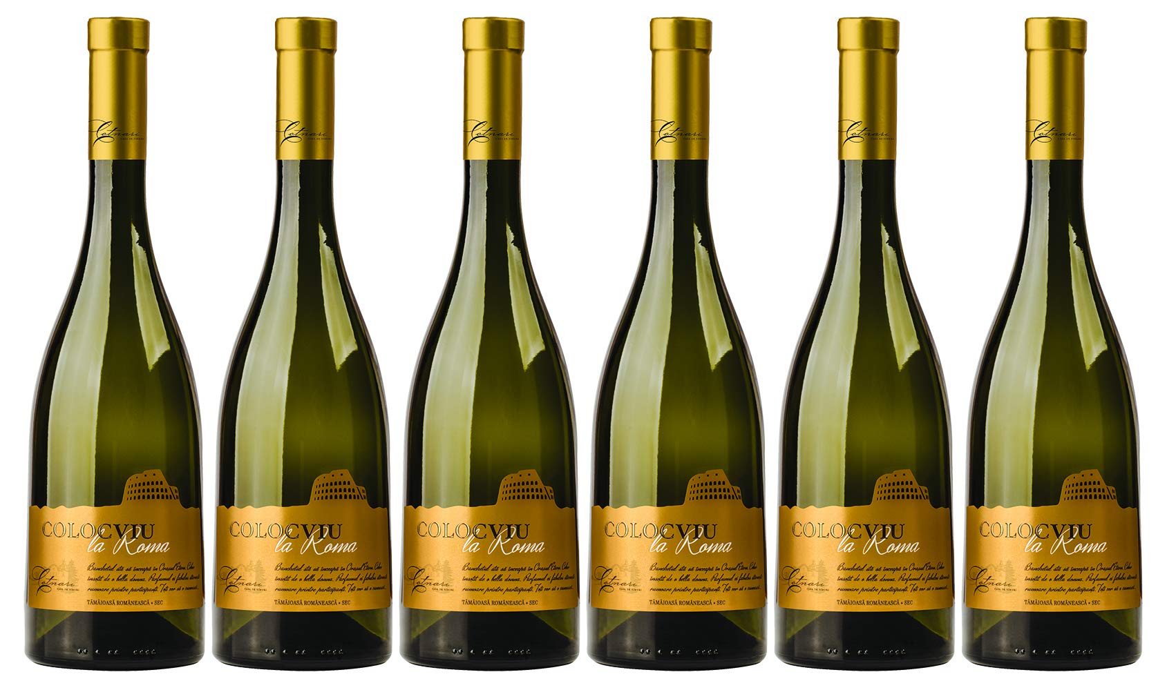 Casa de Vinuri Cotnari | COLOCVIU LA ROMA Tamaioasa Romaneasca - Weißwein trocken aus Rumänien | Weinpaket 6 x 0.75 L Qualitätswein DOC-CT
